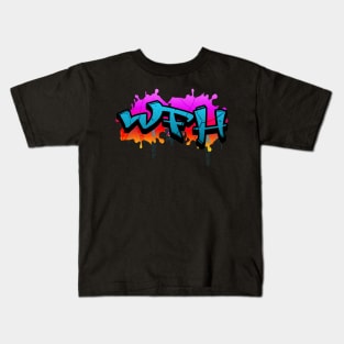 WFH, Working from home Sweatshirt, work from home in graffiti style, work from home street ware, graffiti street ware, remote work, nomad Kids T-Shirt